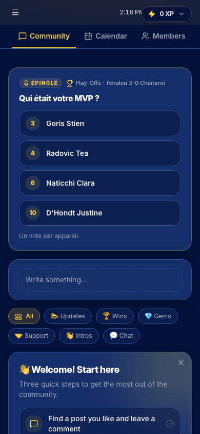 Communauté & votes MVP