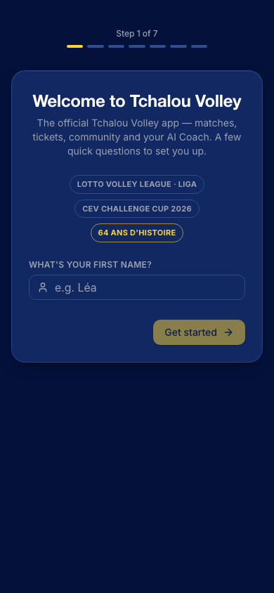 L'écran d'accueil Vaya (onboarding)